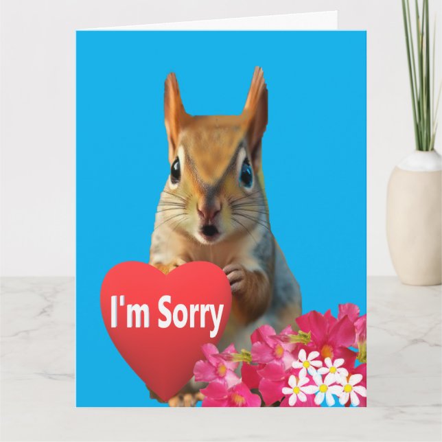 Squirrelly Sweet Heart Apology Card Karte (Vorderseite)