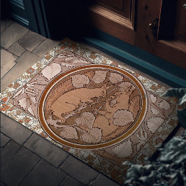 Squirrels Art Deco Burnt Sienna Walter Crane Fußmatte