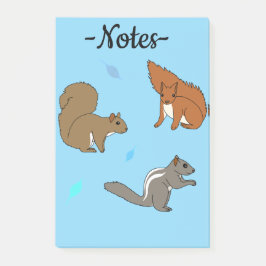 Squirrels Blue Post-it Klebezettel