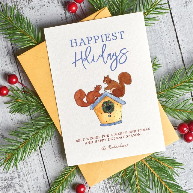 Squirrels de vacances Photo Collage Carte de Noël (Créateur téléchargé)