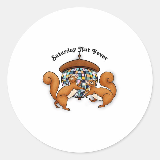 Squirrels Disco Funny Party  Runder Aufkleber (Vorderseite)
