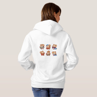 Squirrels dressed in traditional Japanese kimono Hoodie