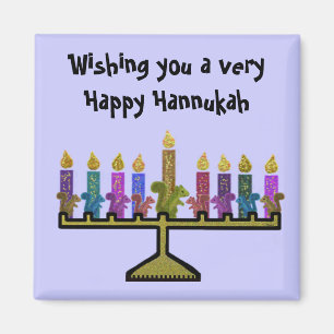 Squirrels Hannukah Menorah Magnet
