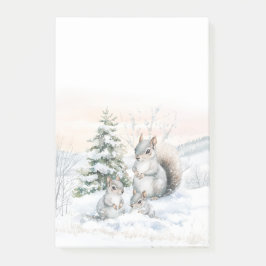 Squirrels in Winter Snow Post-It Notes Klebezettel