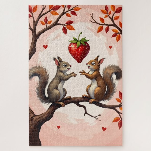 Squirrels Tossing Giant Valentine's Strawberry (Vertikal)