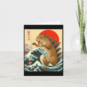 Squirrelzilla Eichhörnchen Japanisch Art Funny Gif Karte