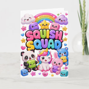 Squish Squad Funkelnder Regenbogen-Panda-Einhorn S Karte