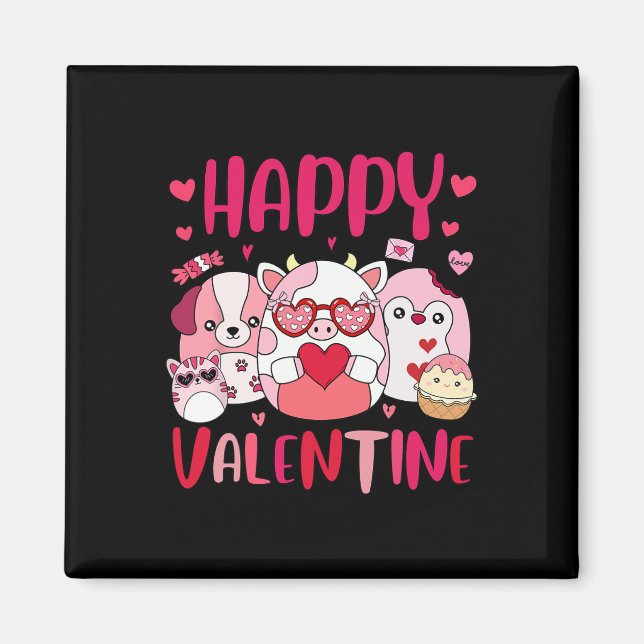 Squish Squad Glückliche Valentinsgeschenke Cute Fü Magnet (Vorne)