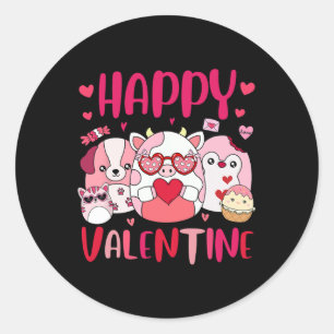 Squish Squad Happy Valentine Geschenke Niedlich fü Runder Aufkleber