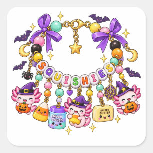 Squishes Perlenarmband Halloween Mond Teig Po Quadratischer Aufkleber