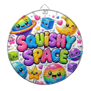 Squishiger Weltraum Bunter Kawaii Planeten Sterne Dartscheibe