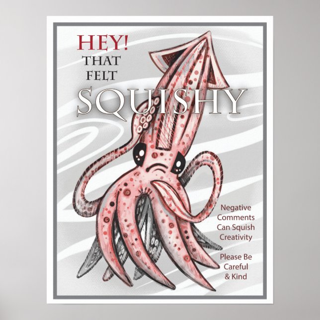 Squishy Tintenfisch Motivierend Poster (Vorne)