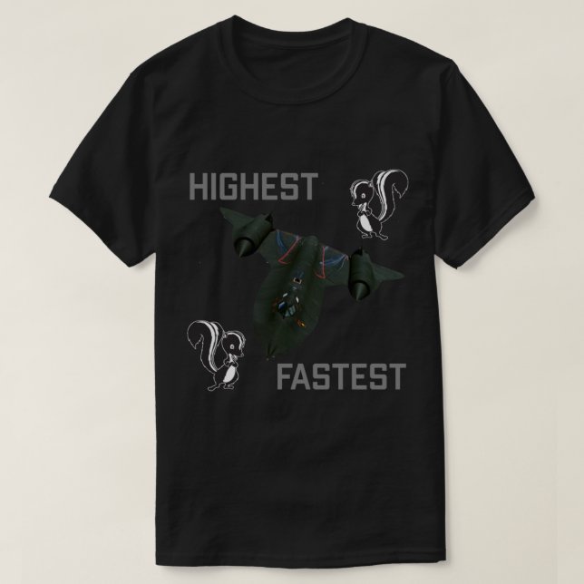 SR 71 Blackbird Lockheed Skunk Works Spy Flugzeug T-Shirt (Design vorne)
