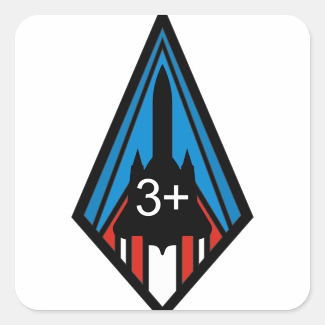 SR-71 Blackbird Mach 3 Gedenkinsignien Quadratischer Aufkleber (Vorderseite)