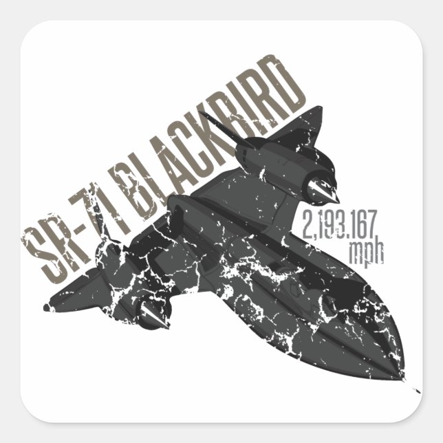 SR 71 Blackbird Quadratischer Aufkleber (Vorderseite)