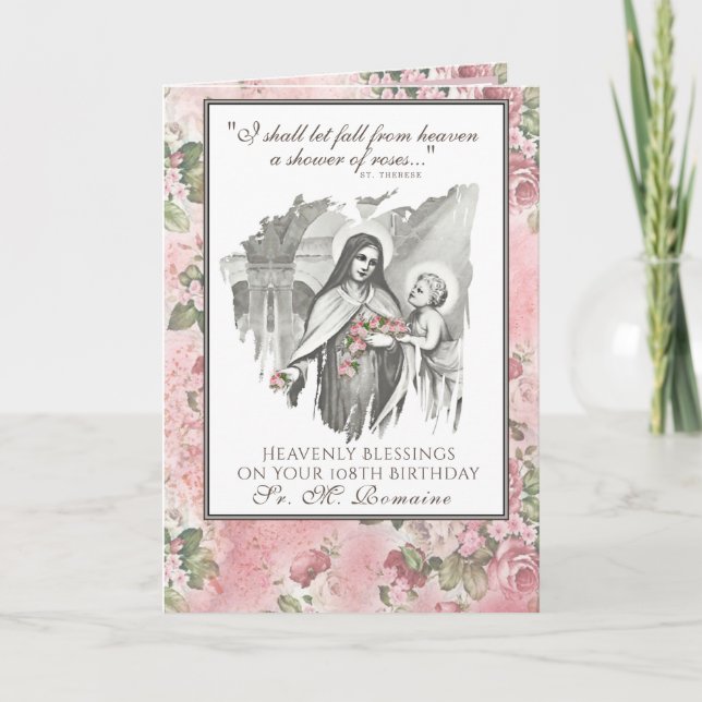 Sr. M. Romaine Anniversaire 108e Carte d'anniversa (Devant)