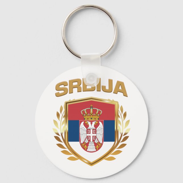 Srbija Flag-Schild Serbien Schlüsselanhänger (Vorderseite)