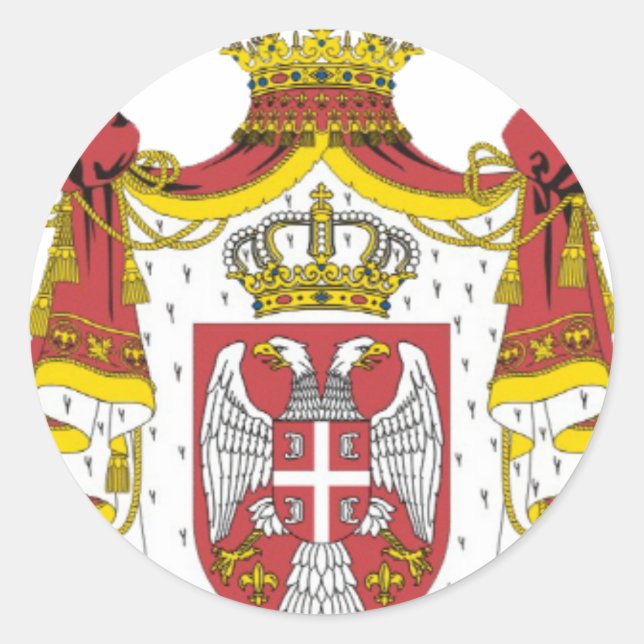 Srbija Grb / Serbische Wappen Runder Aufkleber (Vorderseite)