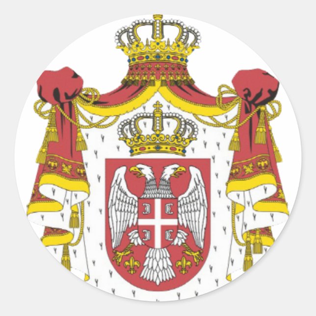 Srbija Grb - Veliki / Serbische Wappen - Big Runder Aufkleber (Vorderseite)