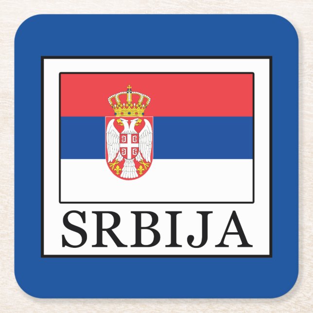 Srbija Rechteckiger Pappuntersetzer (Vorderseite)