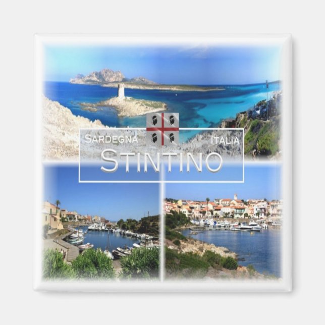 SRD018 STINTINO - Mosaik - Sardinien - Kühlschrank Magnet (Vorne)