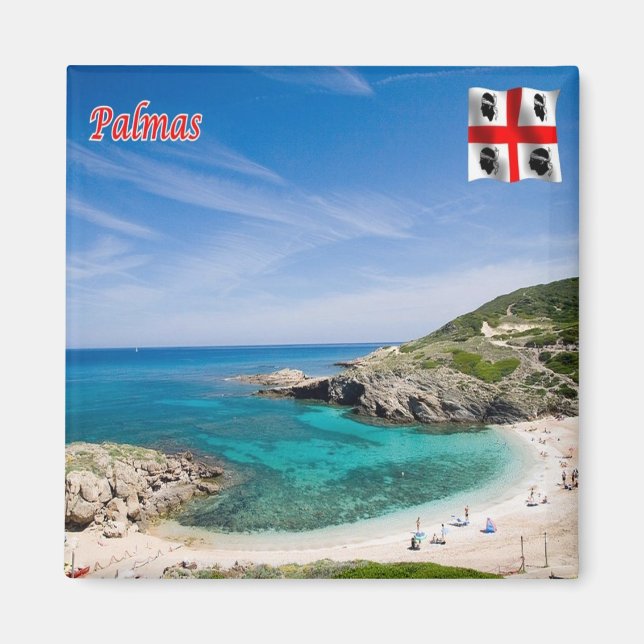 SRD048 SASSARI Palmas, Sardinien, Kühlschrank Magnet (Vorne)