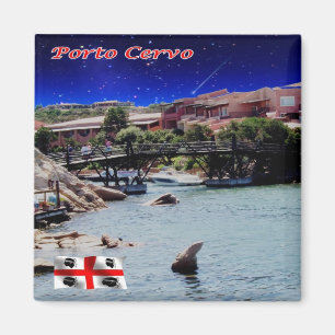 SRD053 PORTO CERVO Sardinien, Italien, Kühlschrank Magnet