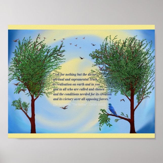 Sri Aurobindo zitierte Kunst Poster (Vorne)
