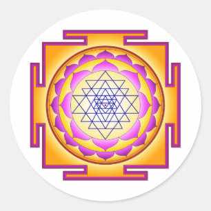 Sri Chakra Göttin Shri Lalitha Tripura Sundari Runder Aufkleber