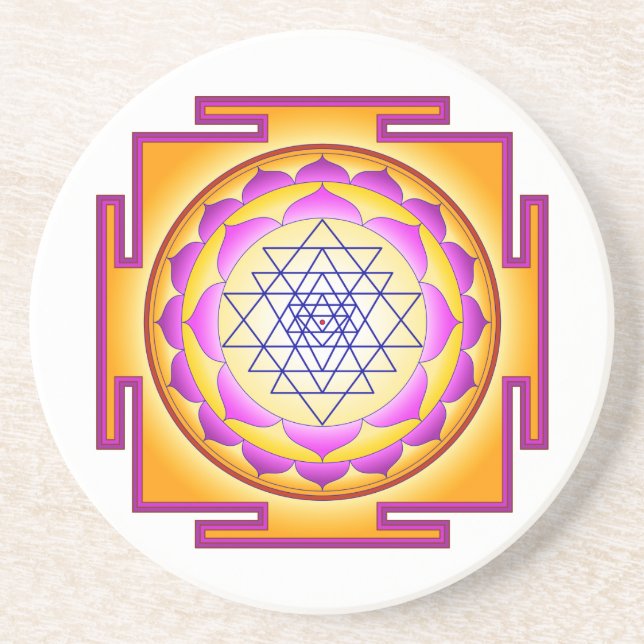 Sri Chakra Göttin Shri Lalitha Tripura Sundari Untersetzer (Vorne)