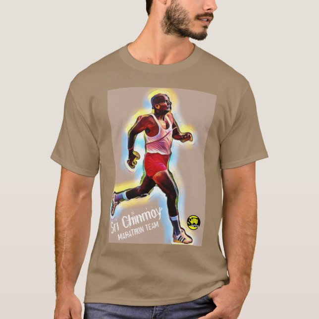 Sri Chinmoy Marathon Team T - Shirt mit Zitat (Vorderseite)
