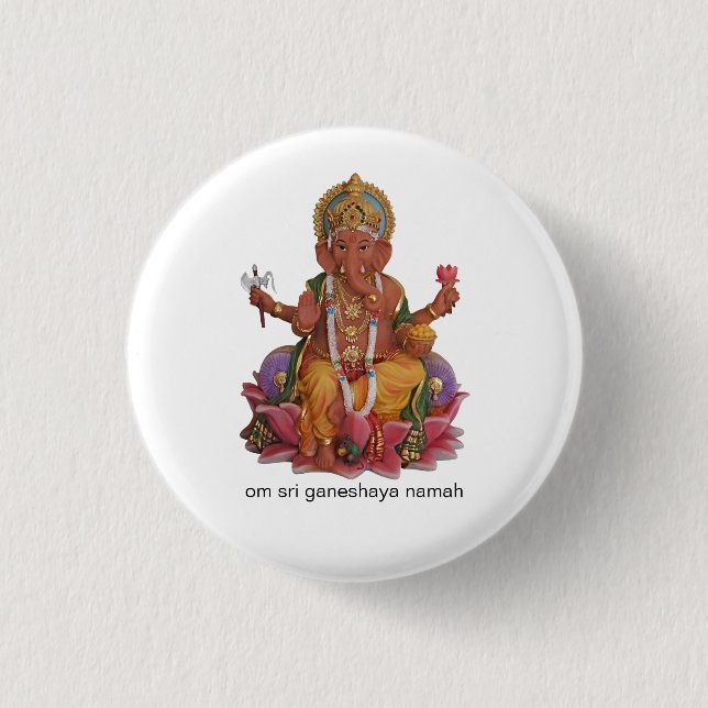Sri Ganesha Knopf-Abzeichen Button (Vorderseite)