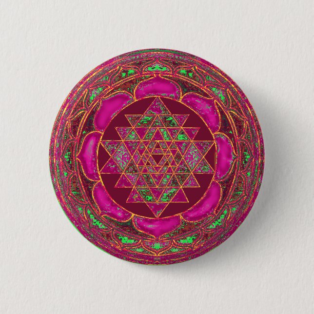 Sri Lakshmi Yantra Mandala Button (Vorderseite)