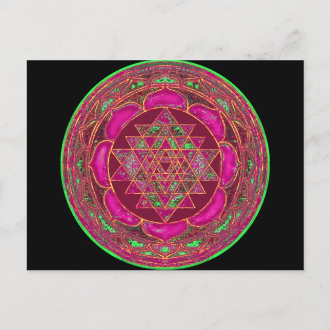 Sri Lakshmi Yantra Mandala Postkarte (Vorderseite)