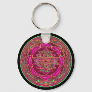 Sri Lakshmi Yantra Mandala Schlüsselanhänger