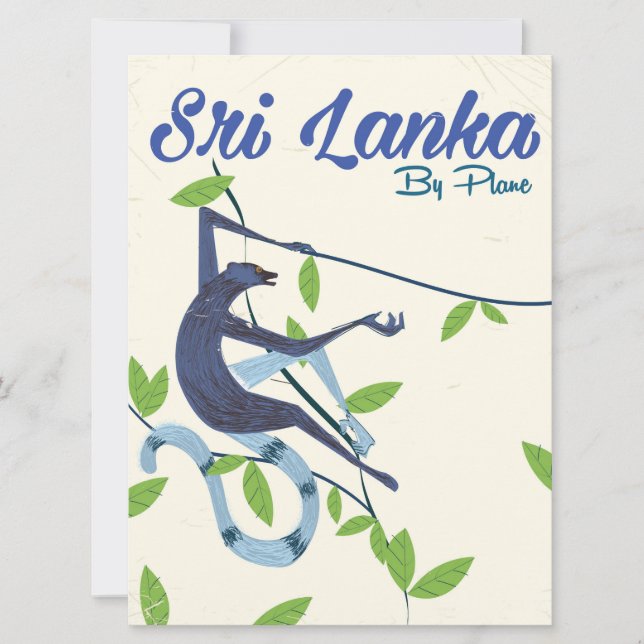 Sri lanka-Affe-Vintages Urlaubsposter (Vorderseite)