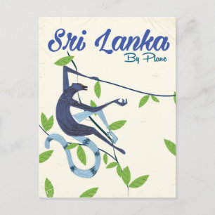 Sri lanka-Affe-Vintages Urlaubsposter Postkarte