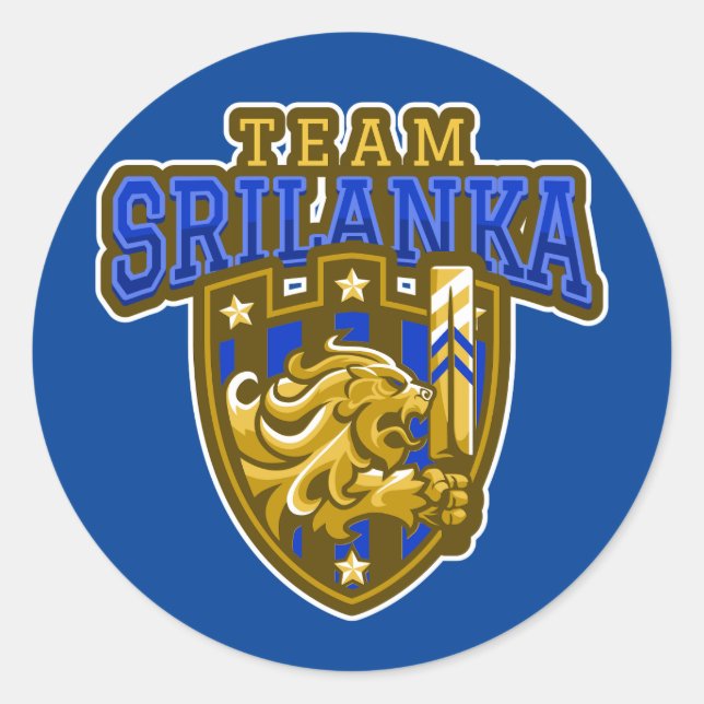 Sri lanka Cricket Runder Aufkleber (Vorderseite)