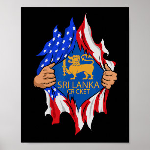 Sri Lanka Cricket USA-Flagge Perfekt für Lankan Cr Poster