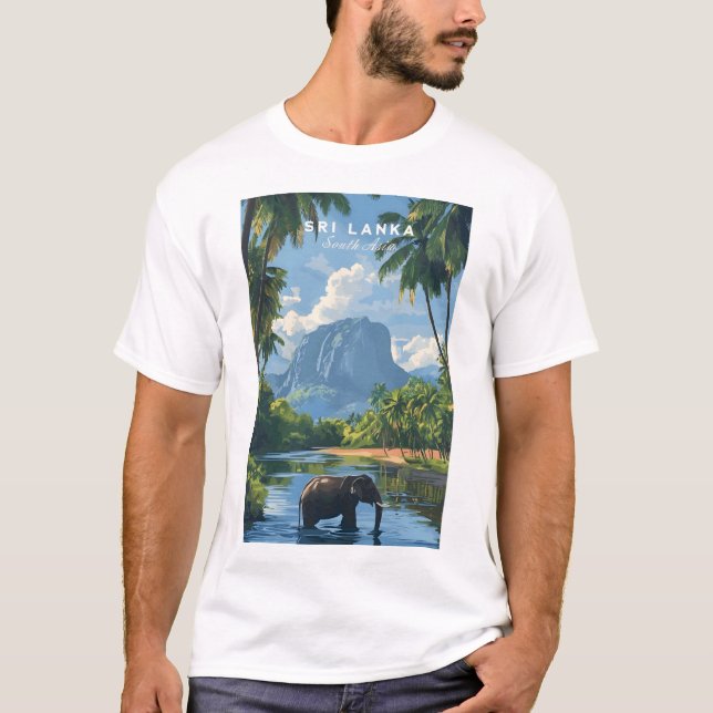 Sri Lanka Elephant River Jungle T-Shirt for Mens (Devant)