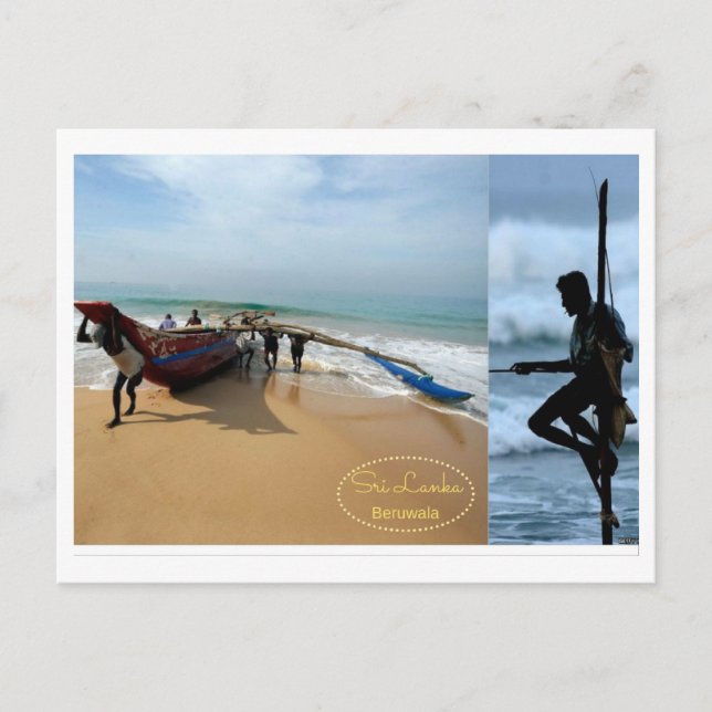 Sri Lanka Fisherman Postcard Postkarte (Vorderseite)