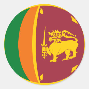 Sri Lanka Fisheye Flaggen-Aufkleber Runder Aufkleber