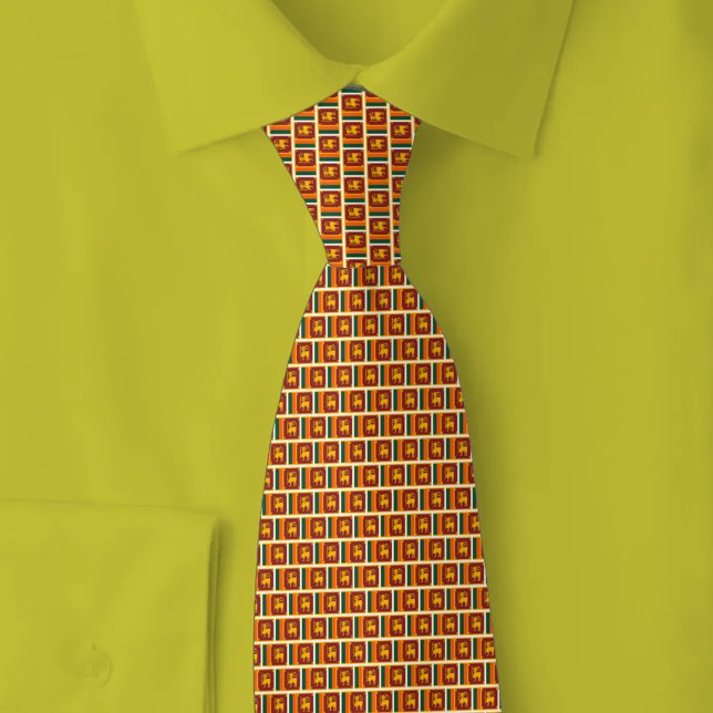 Sri Lanka Flag Brick Pattern Krawatte (Von Creator hochgeladen)