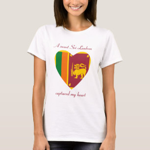 Sri Lanka Flag Herz T-Shirt