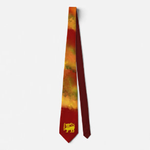 Sri Lanka Flag Lion Design Krawatte