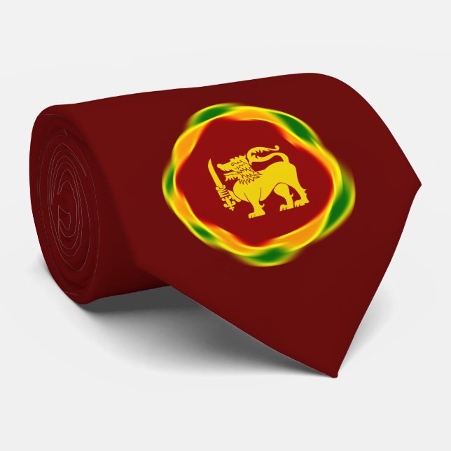Sri Lanka Flag Lion Krawatte (Gerollt)