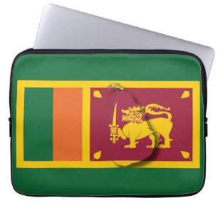 SRI LANKA Flag Map Patriotic Computer GREEN Laptopschutzhülle