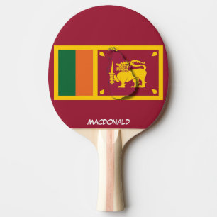 SRI LANKA FLAG & MAP Personalisiertes Burgund Tischtennis Schläger