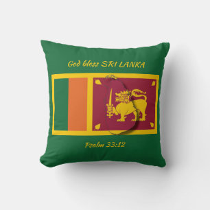SRI LANKA FLAG Patriotische Schrift Custom GREEN Kissen