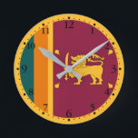 Sri Lanka Flag Runde Wanduhr<br><div class="desc">Patriotic flag of Sri Lanka.</div>